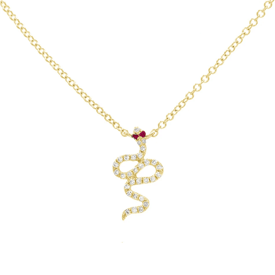 Snake Gold Pendant Necklace
