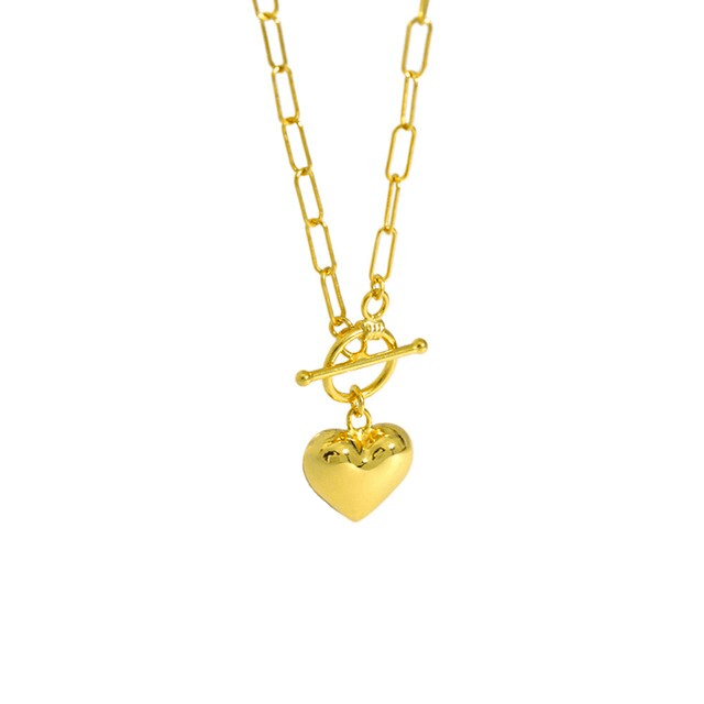 Statement Heart Gold Necklace