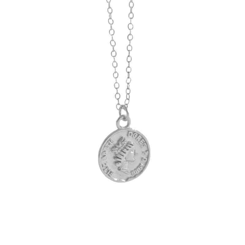 Silver Coin Queen Necklace