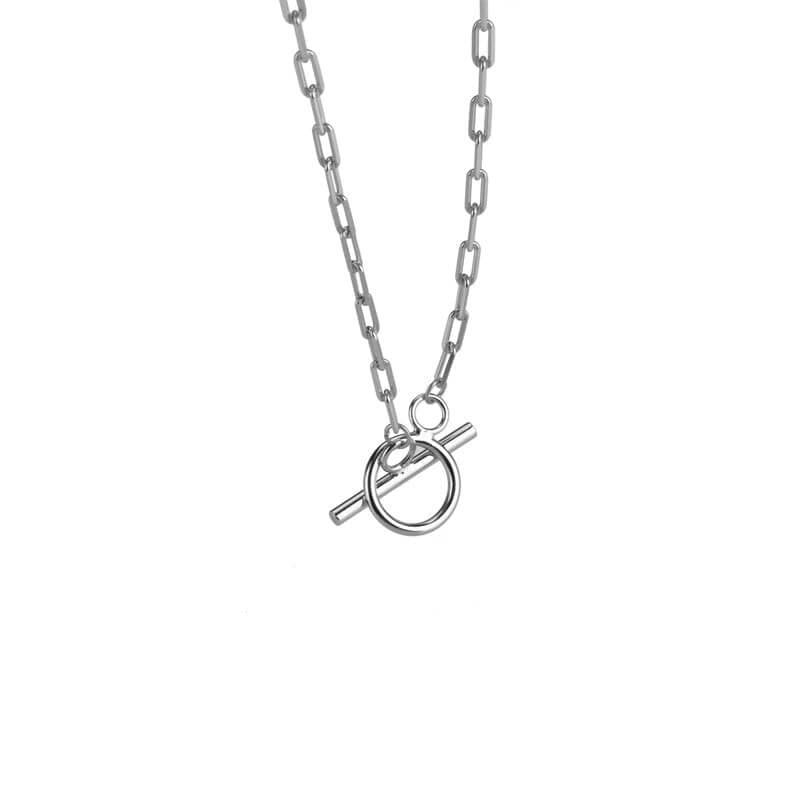 Rocker Silver Chain Choker Necklace