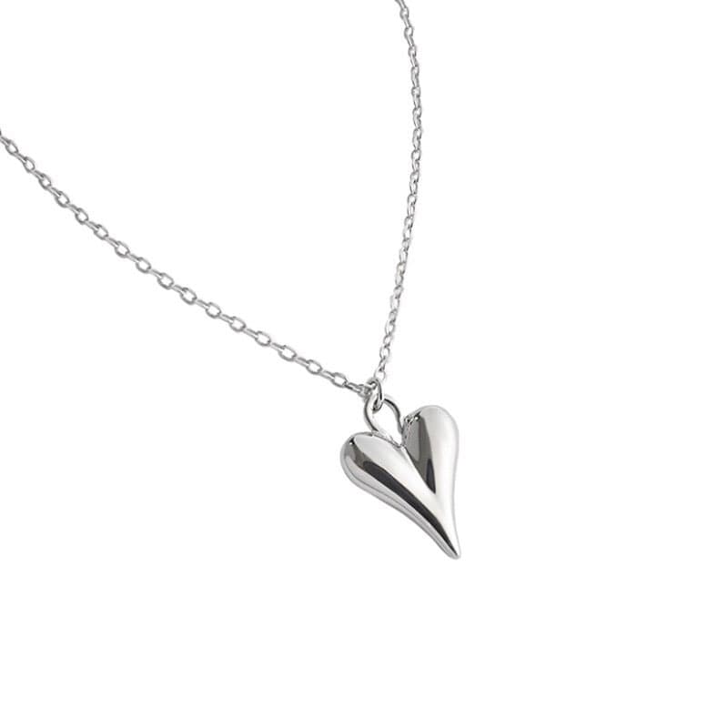 Silver Spade Heart Necklace