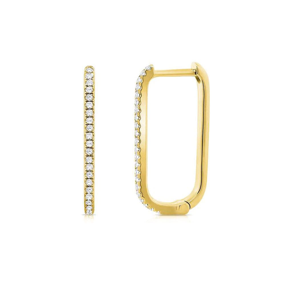 Gold Sparkles Oval Hoop Earrings