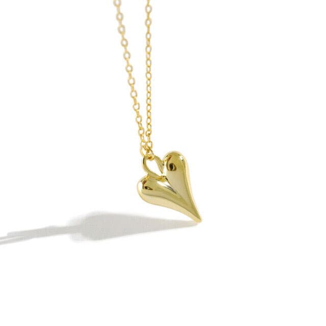 Gold Spade Heart Necklace