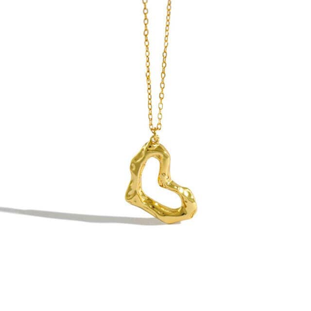 Gold Arty Heart Necklace