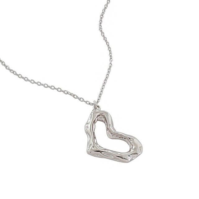 Silver Arty Heart Necklace