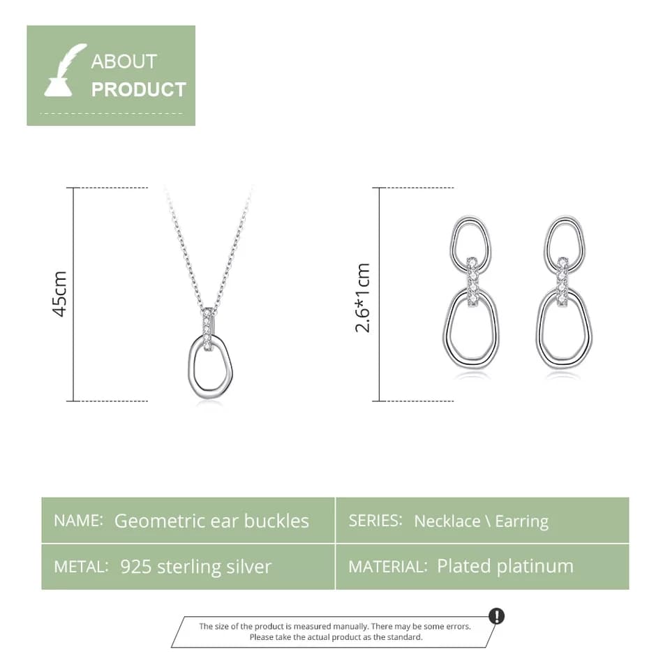 Calypso Set Silver Earrings NecklaceCalypso Set Silver Earrings Necklace