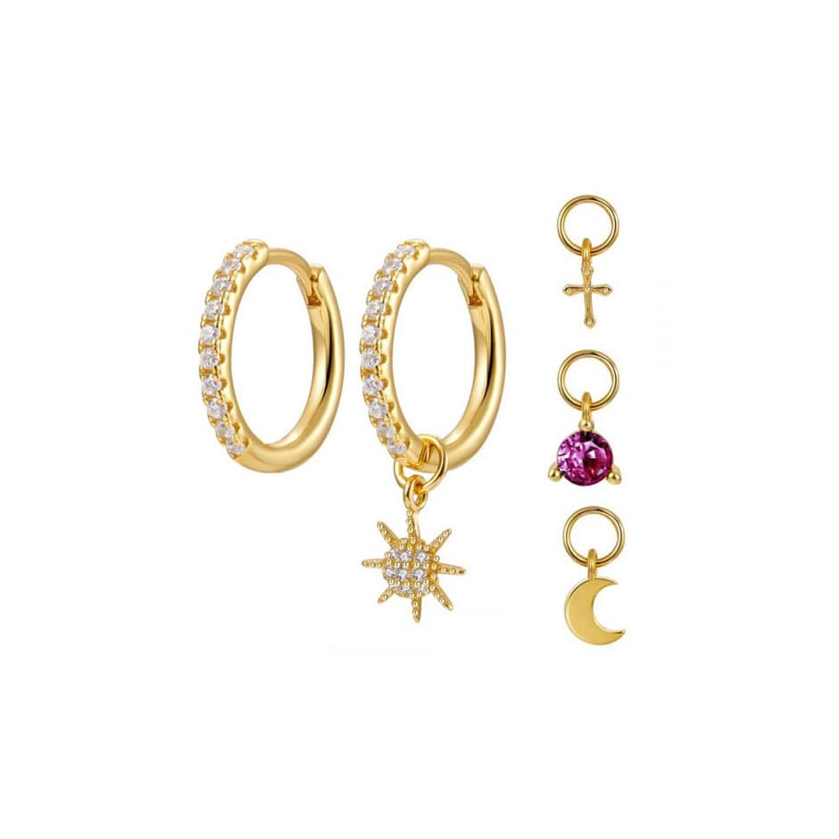 4 in 1 gold hoops earrings