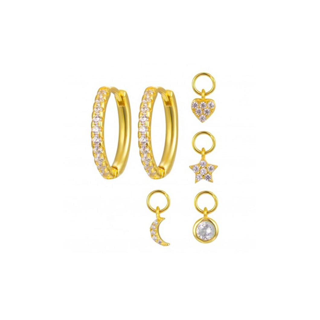 4 in 1 gold hoops earrings