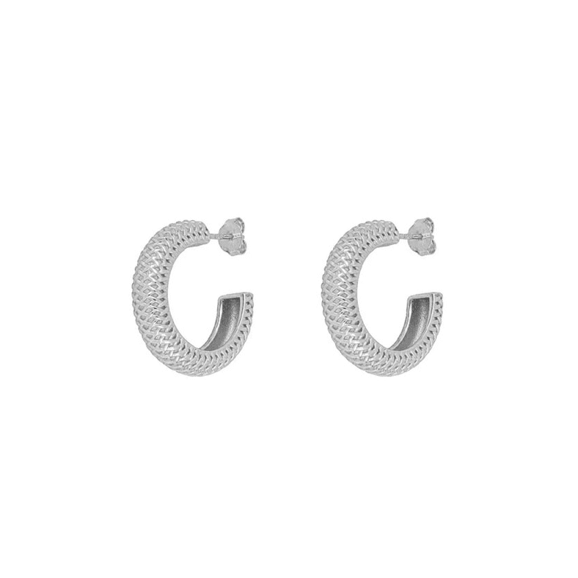 Cleopatra Silver Hoop Earrings