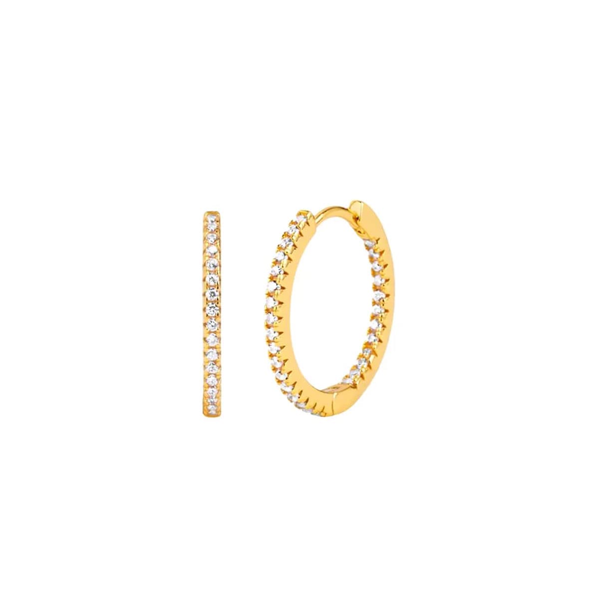 Hermes Zirconia Gold Hoops