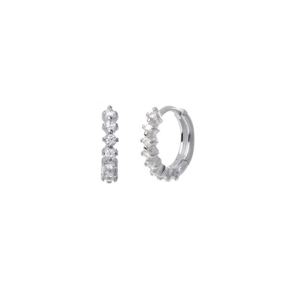 Daphne Zirconia Silver Hoops