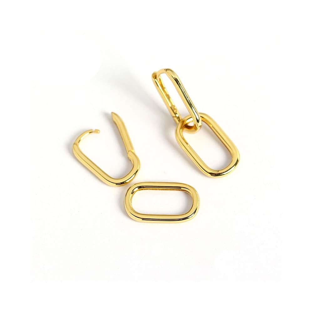 2 in 1 Oval Gold Hoops