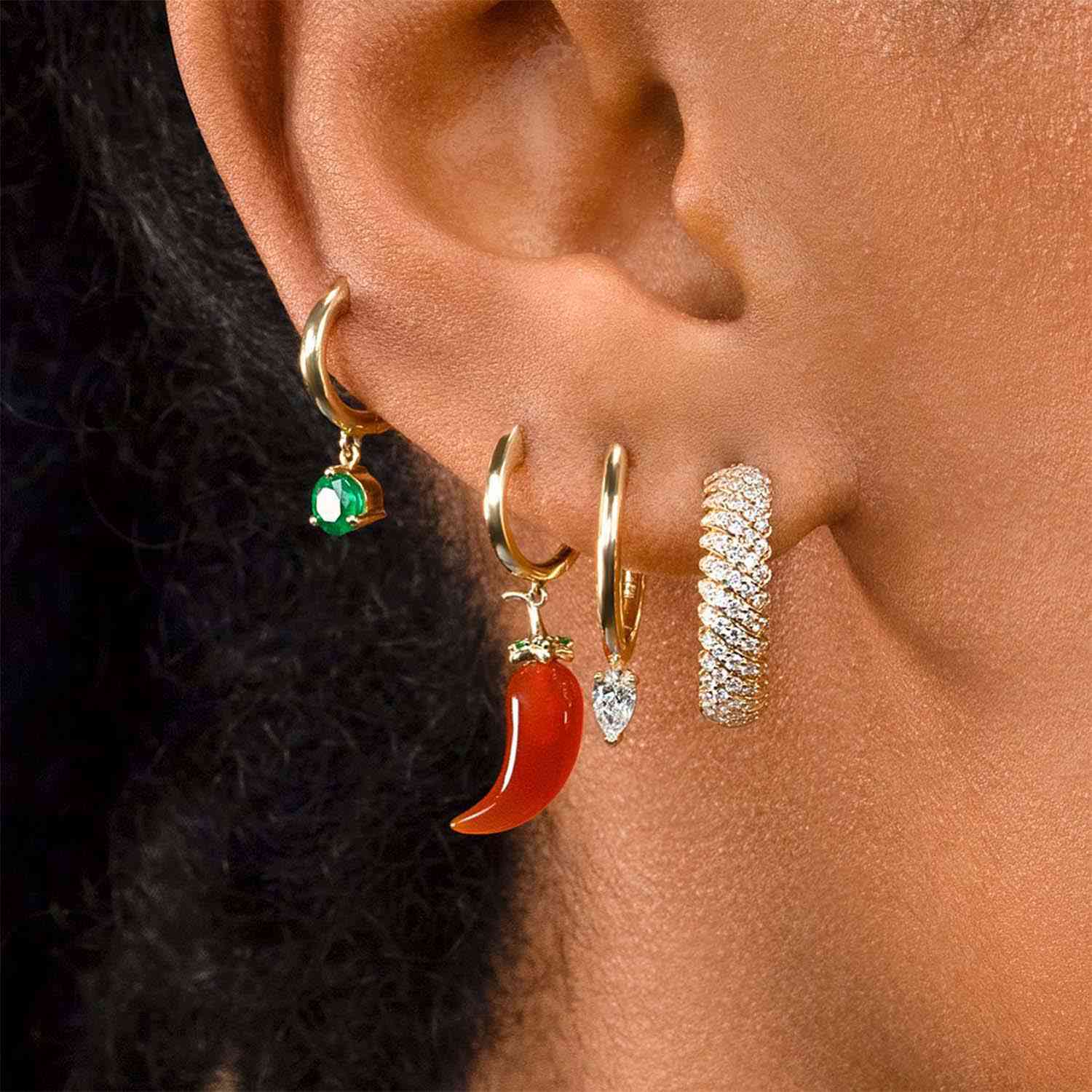 Gold huggie earrings