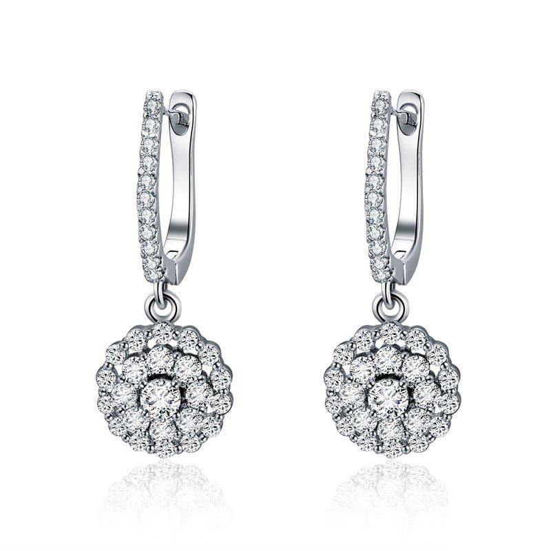 Shiny Flower Drop Earrings