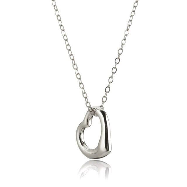 Silver Open Heart Necklace