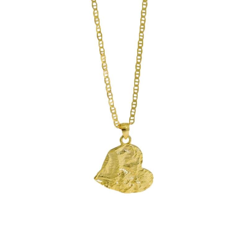 Gold Abstract Heart Necklace