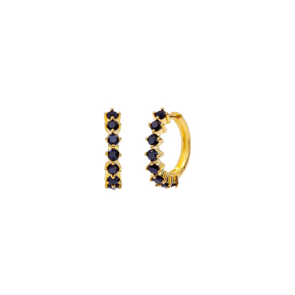 Daphne Gold Black Hoops