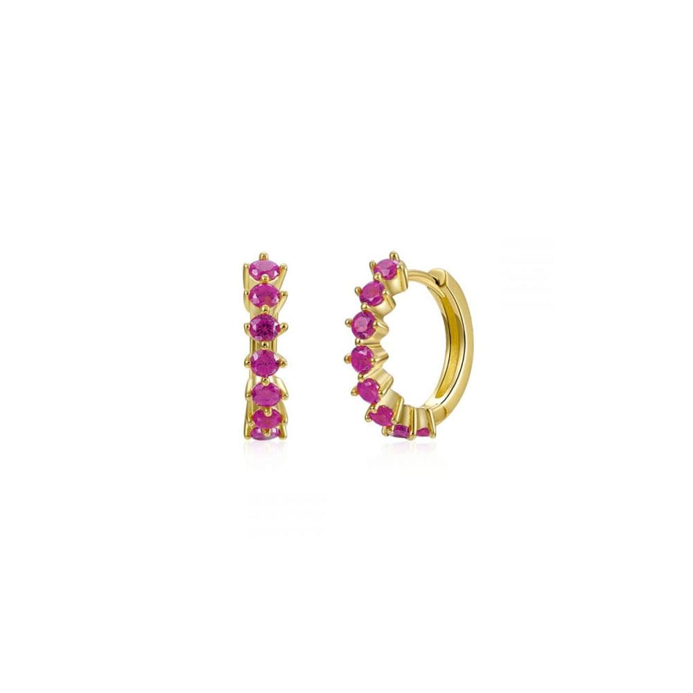 Daphne Gold Magenta Hoops