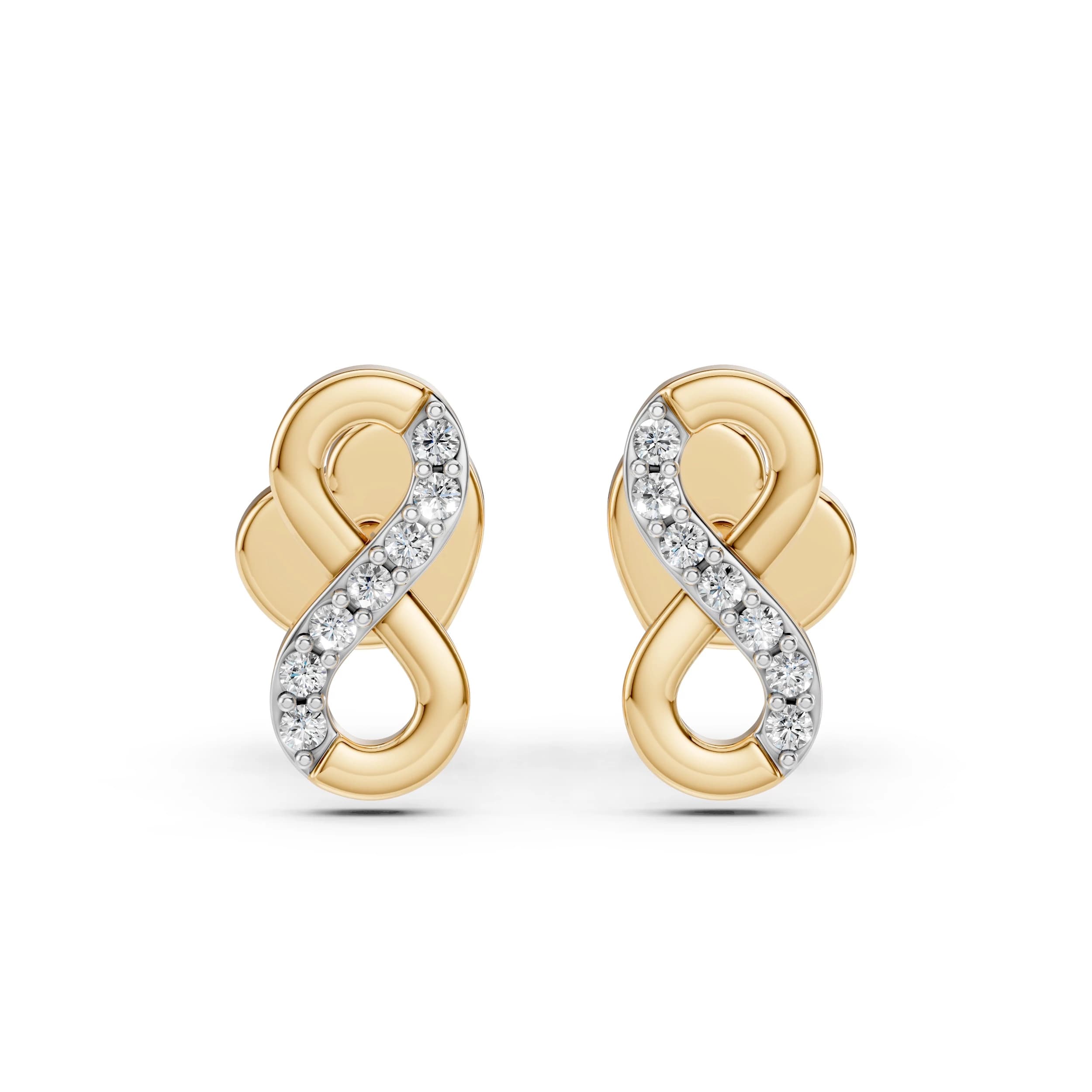 Aenaos 0.09 ct tw Diamond Infinity Stud Earrings