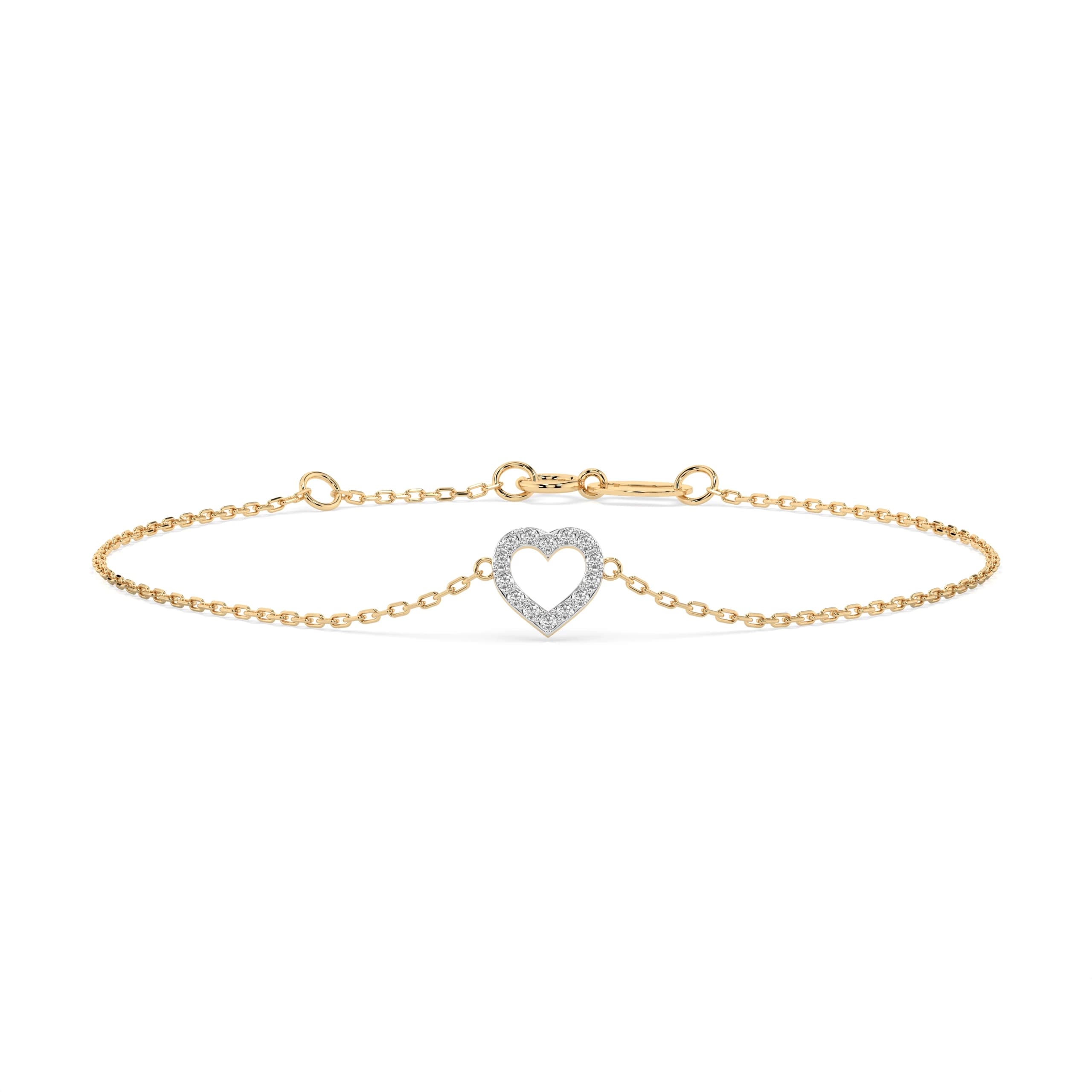 Agapi 0.07 ct tw Open Heart Diamond Bracelet