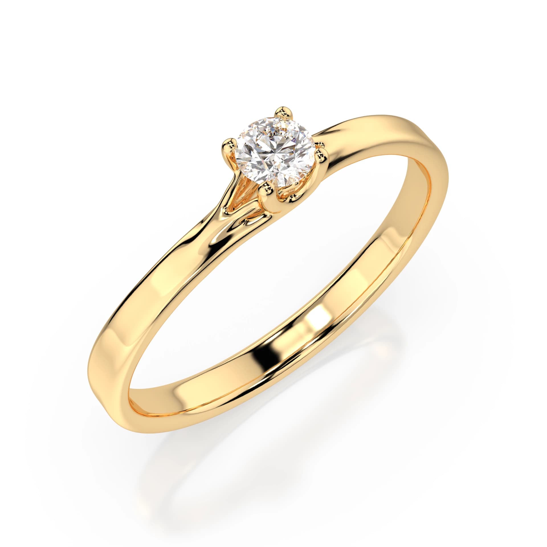 Akamas 0.10 ct Split-Shank Diamond Solitaire Ring