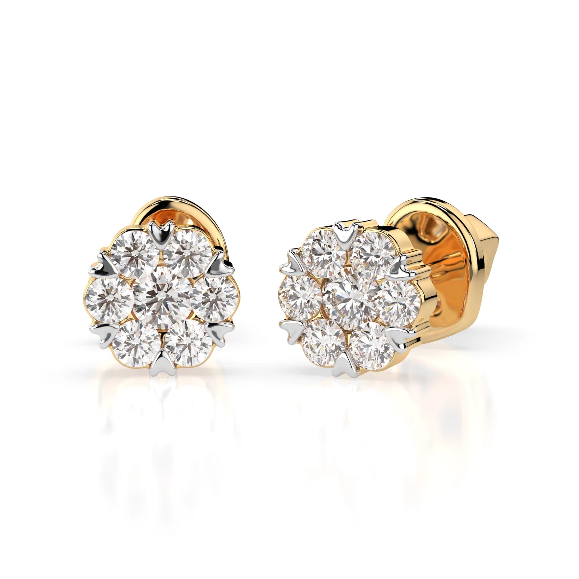 Anthea 0.24 ct tw Diamond Cluster Stud Earrings