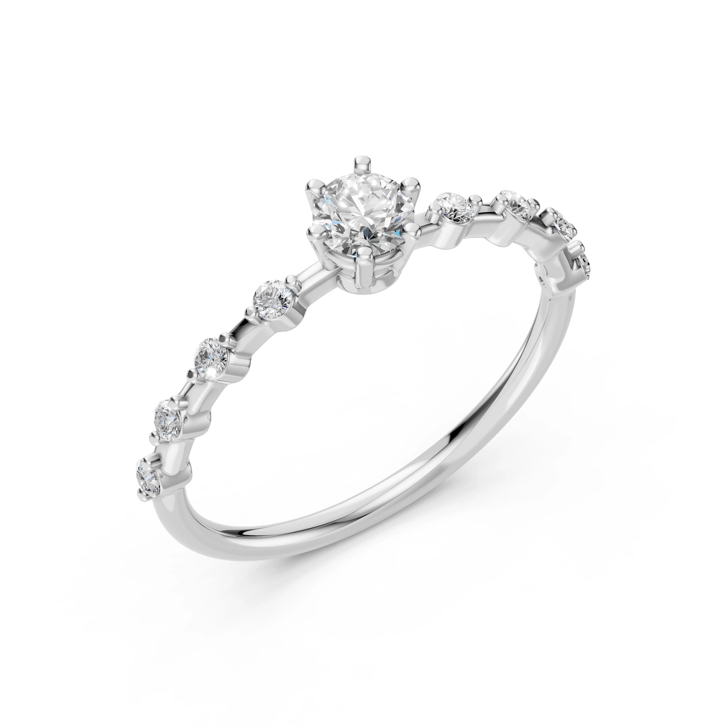Asteri 0.46 ct tw Diamond Engagement Ring with Station Band