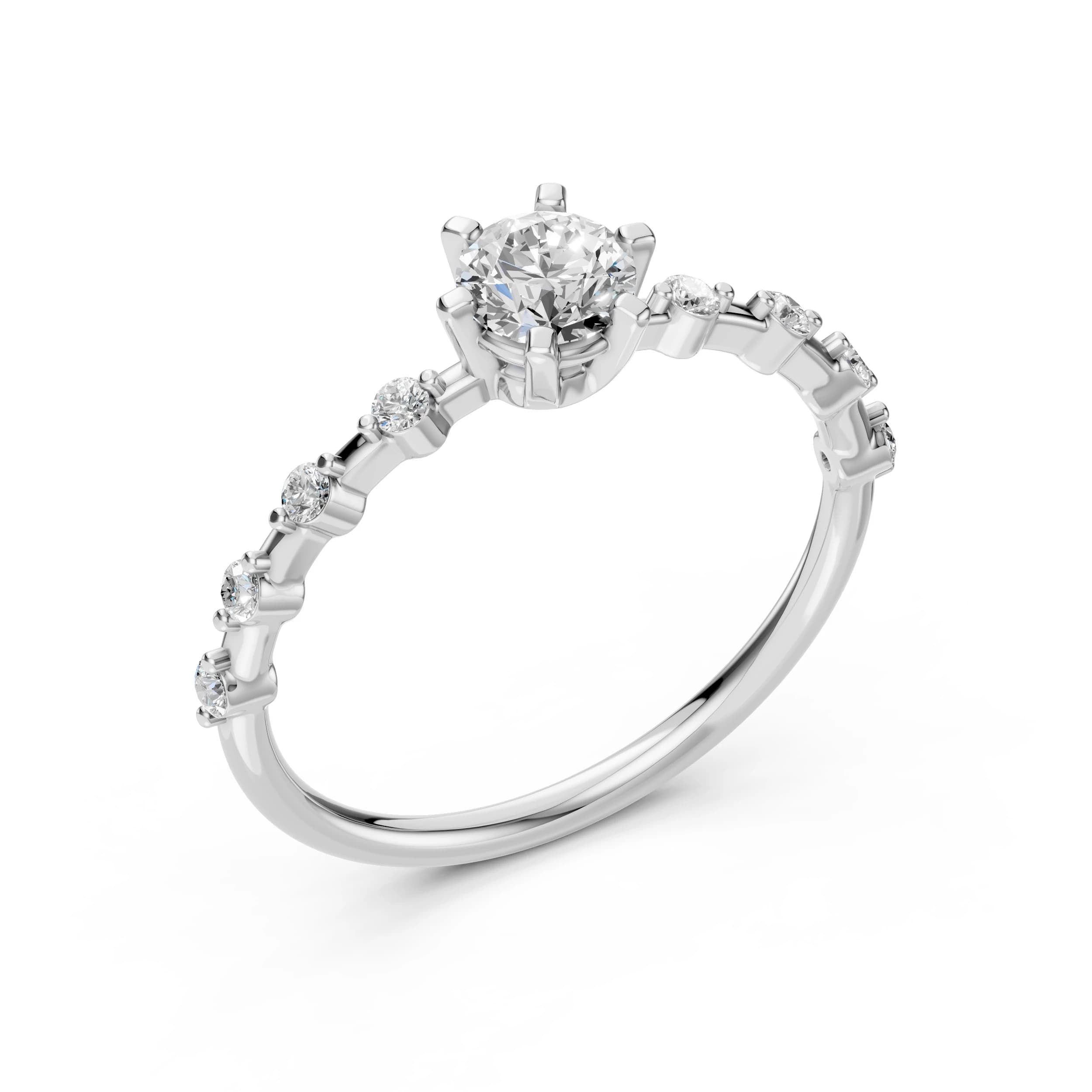 Asteri 0.66 ct tw Diamond Engagement Ring with Station Band