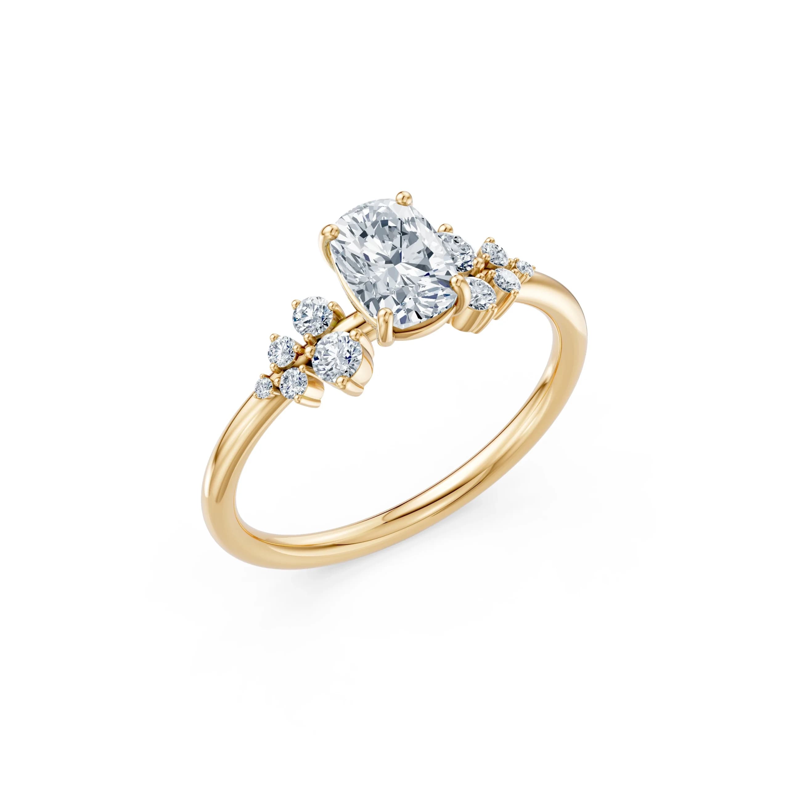 Asteria 1.25 ct tw Cushion Lab-Grown Diamond Cluster Engagement Ring