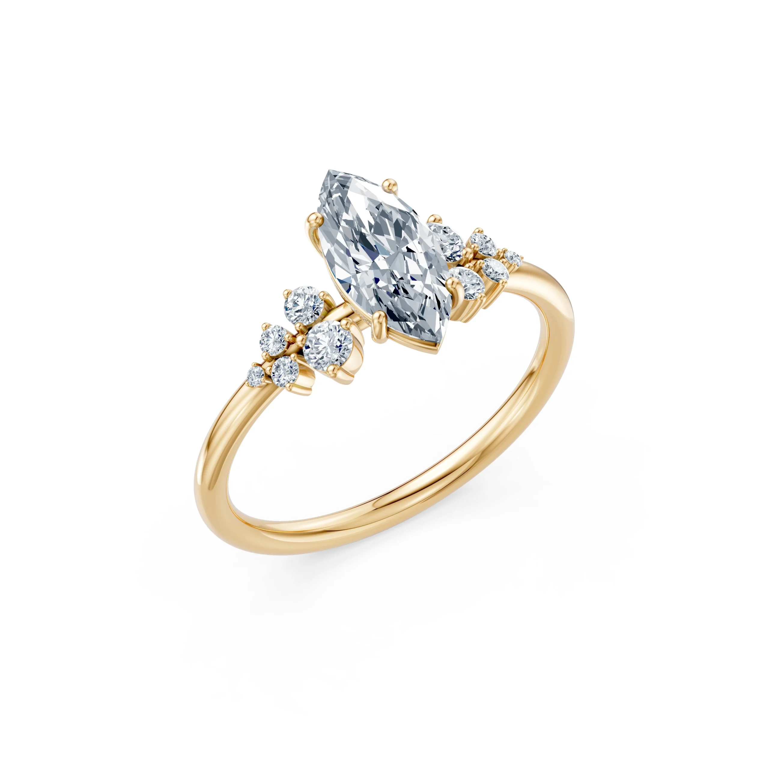 Asteria 1.25 ct tw Marquise Lab-Grown Diamond Cluster Engagement Ring
