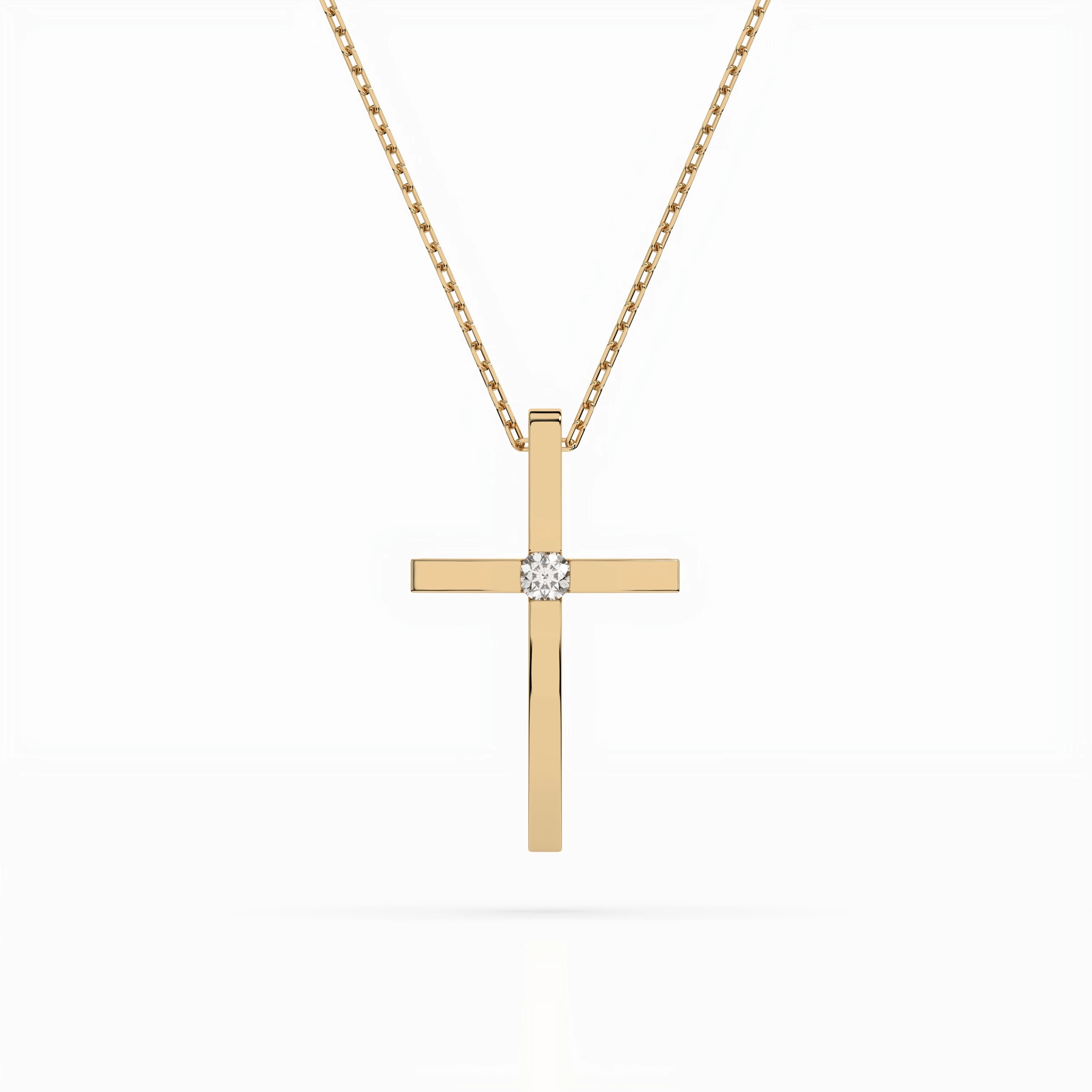 Charis 0.03 ct Gold Cross Necklace with Diamond