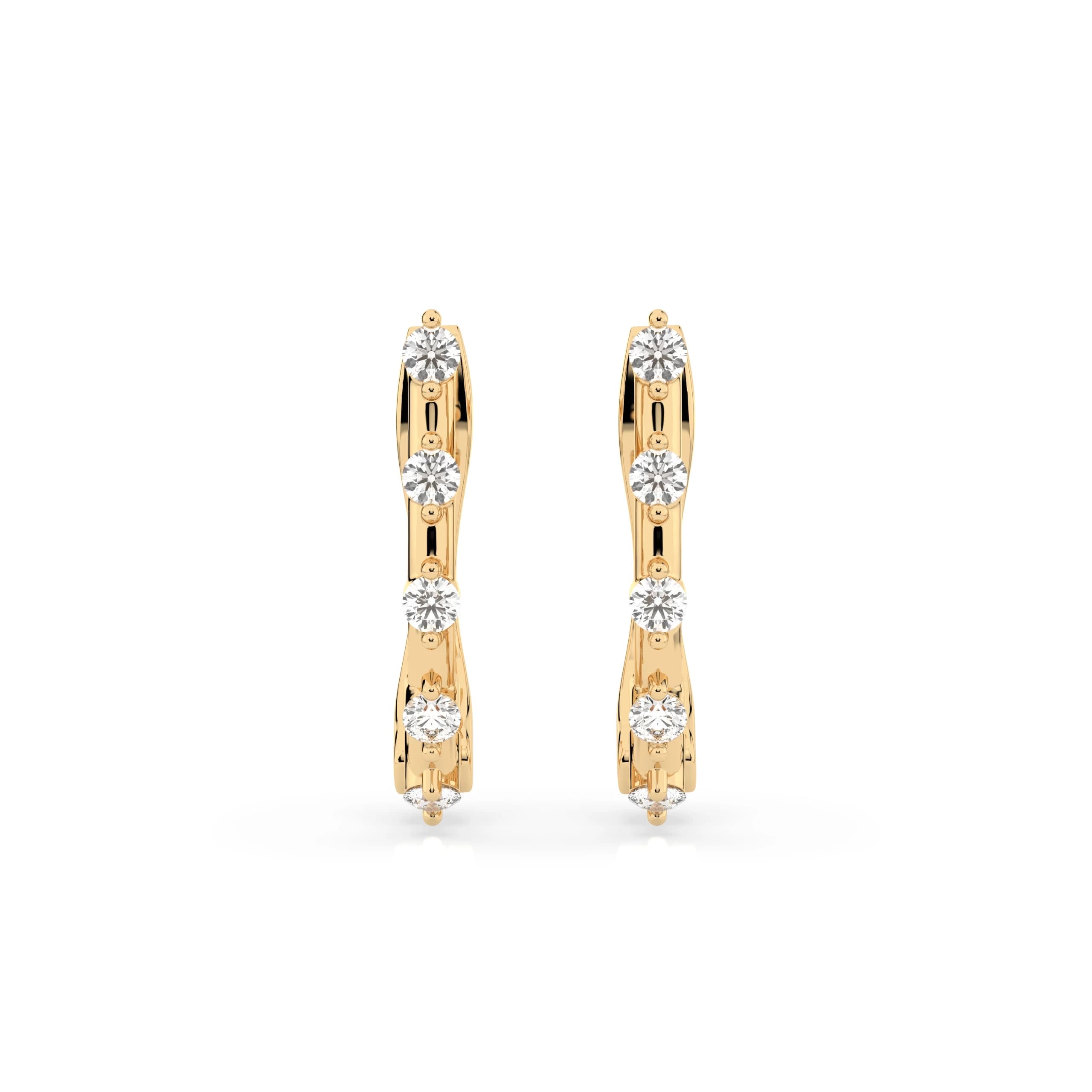 Delos 0.20 ct tw Diamond Station Huggie Earrings