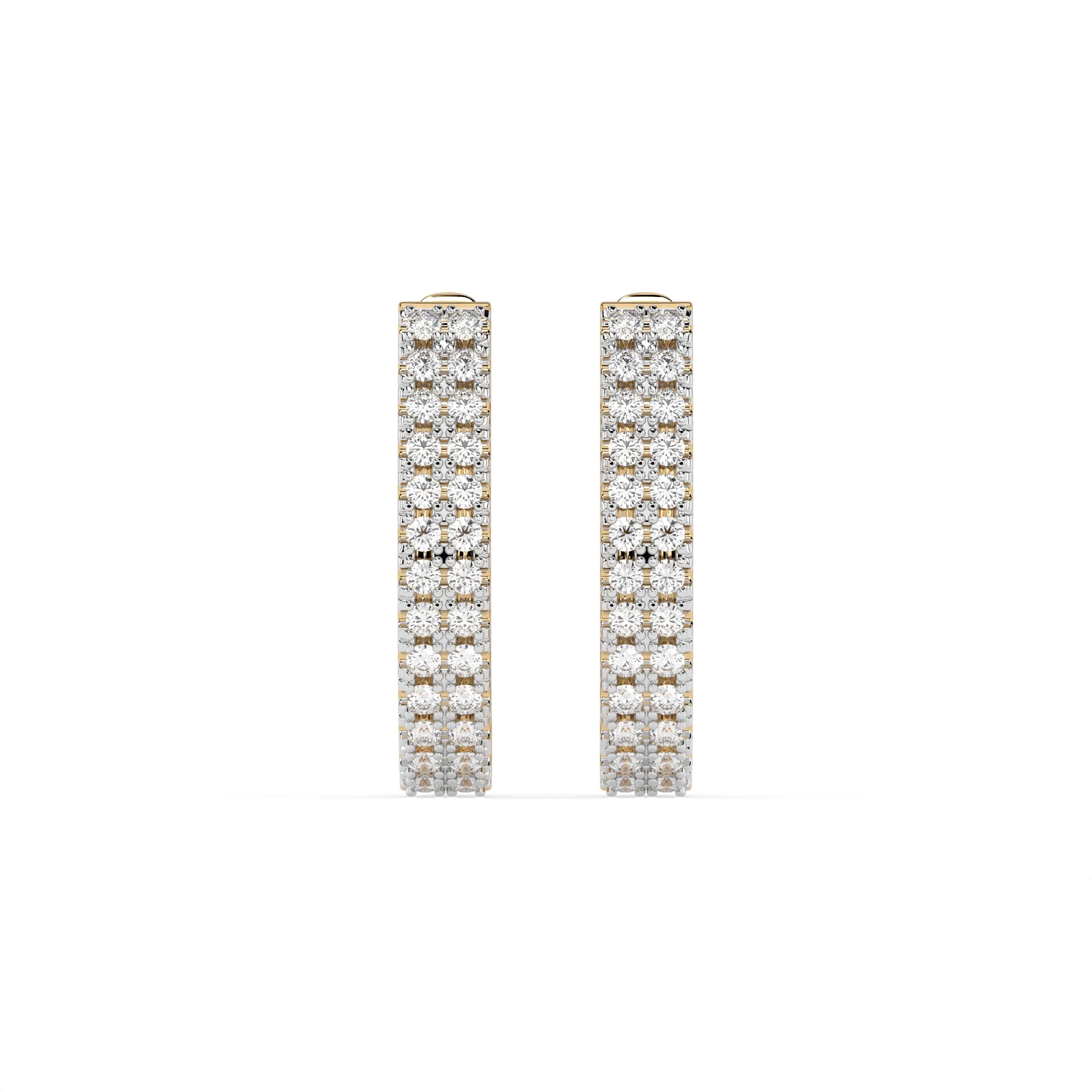 Dione 0.22 ct tw Double-Row Diamond Hoop Earrings