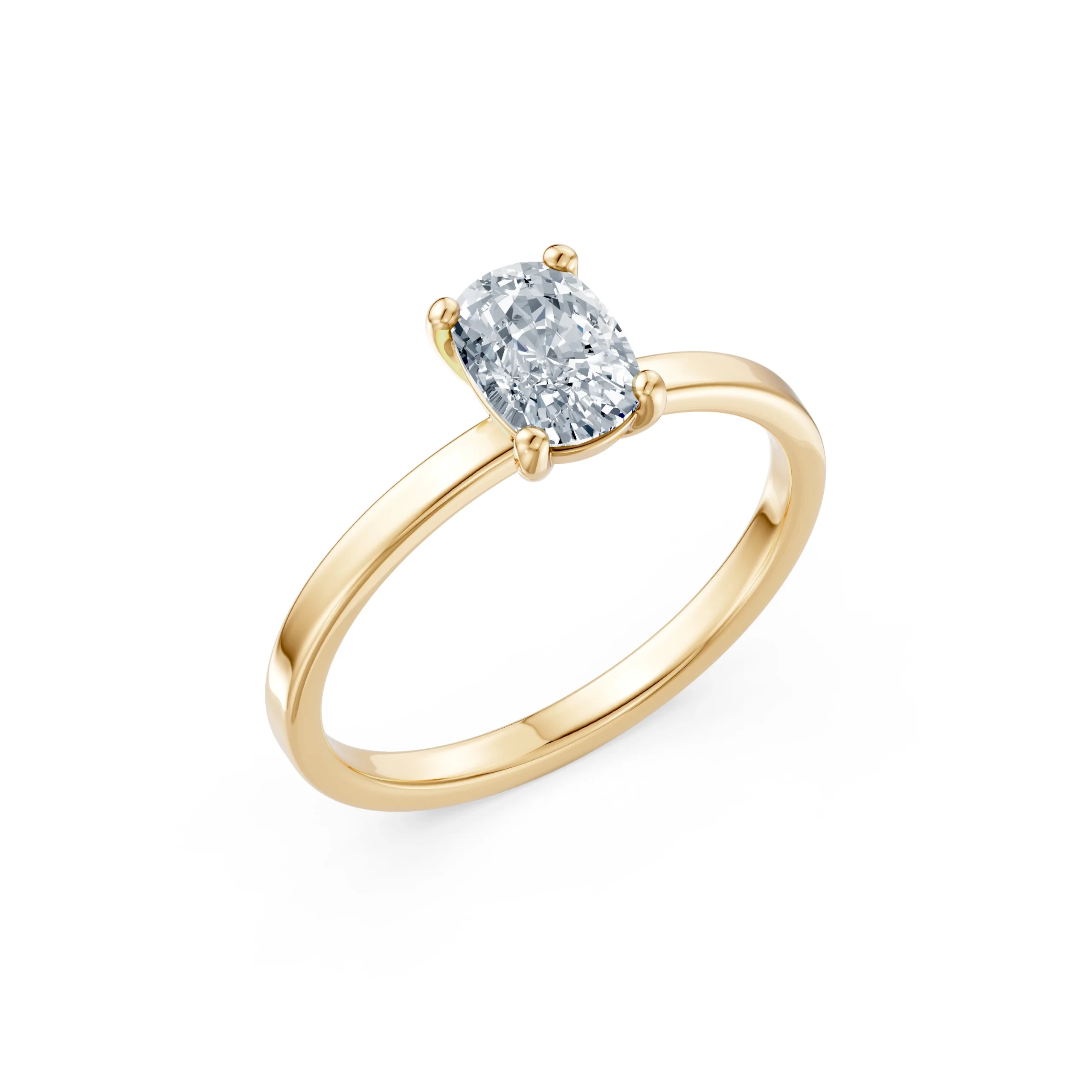 Elara 1.00 ct Cushion Lab-Grown Diamond Solitaire Engagement Ring