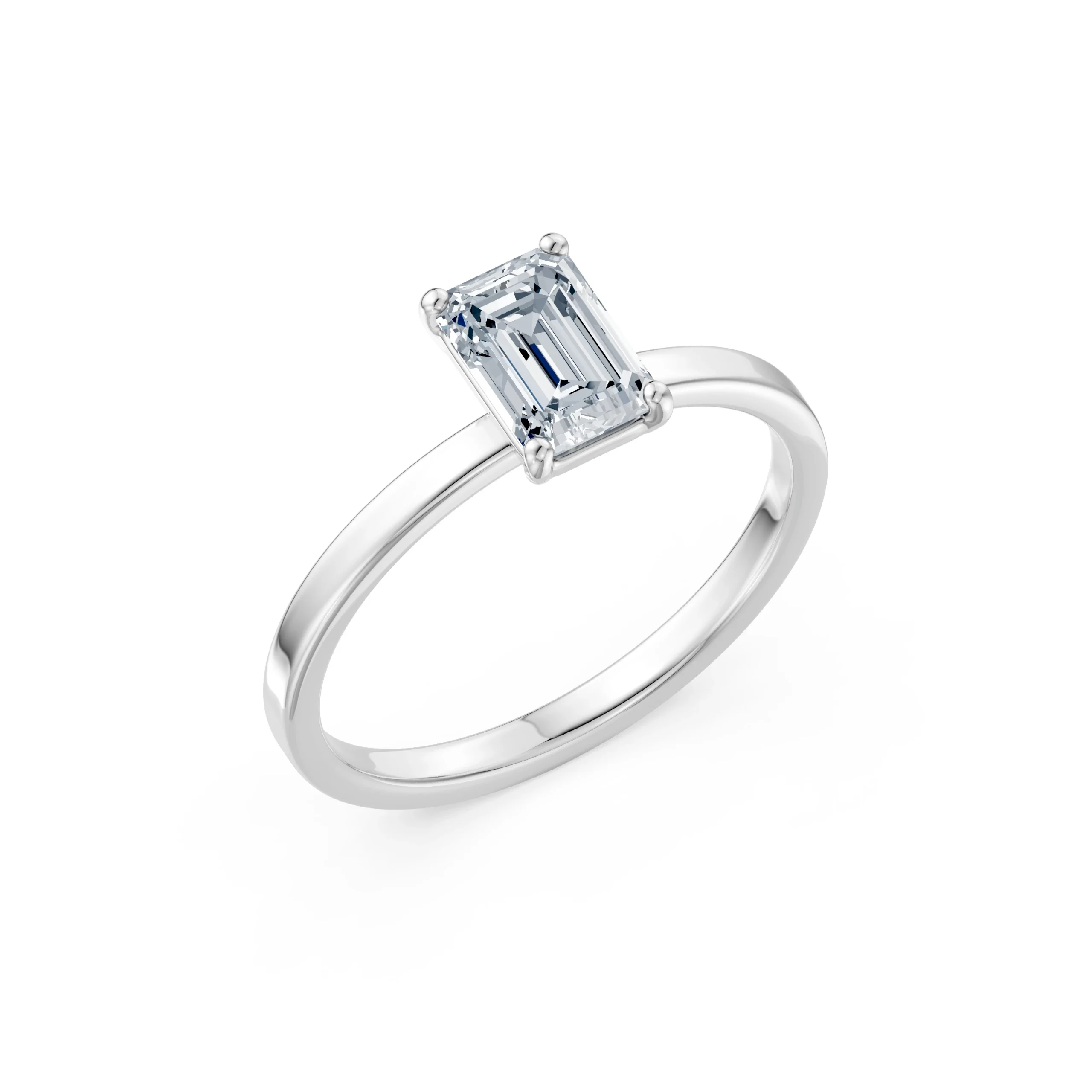 Elara 1.00 ct Emerald Lab-Grown Diamond Solitaire Engagement Ring
