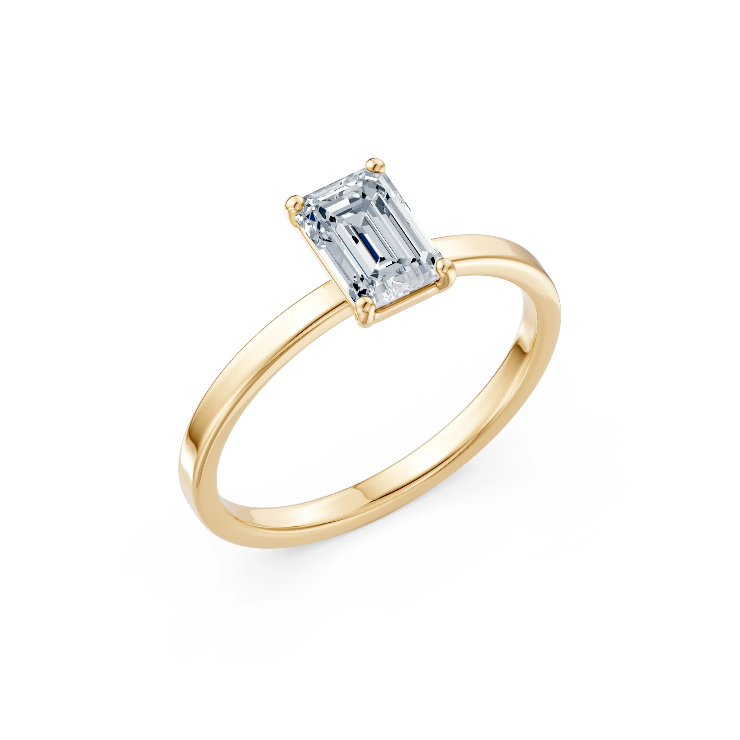 Elara 1.00 ct Emerald Lab-Grown Diamond Solitaire Engagement Ring