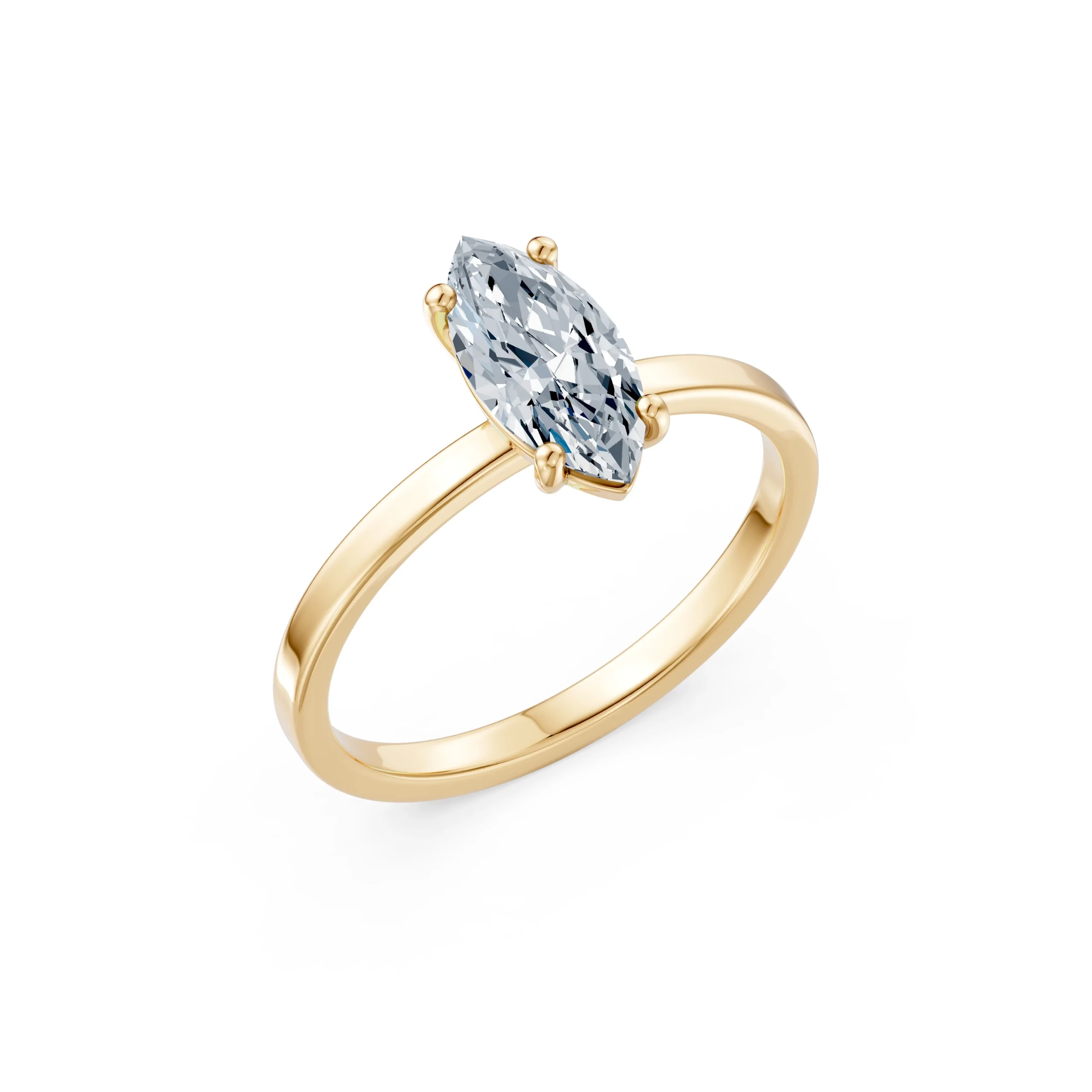 Elara 1.00 ct Marquise Lab-Grown Diamond Solitaire Engagement Ring