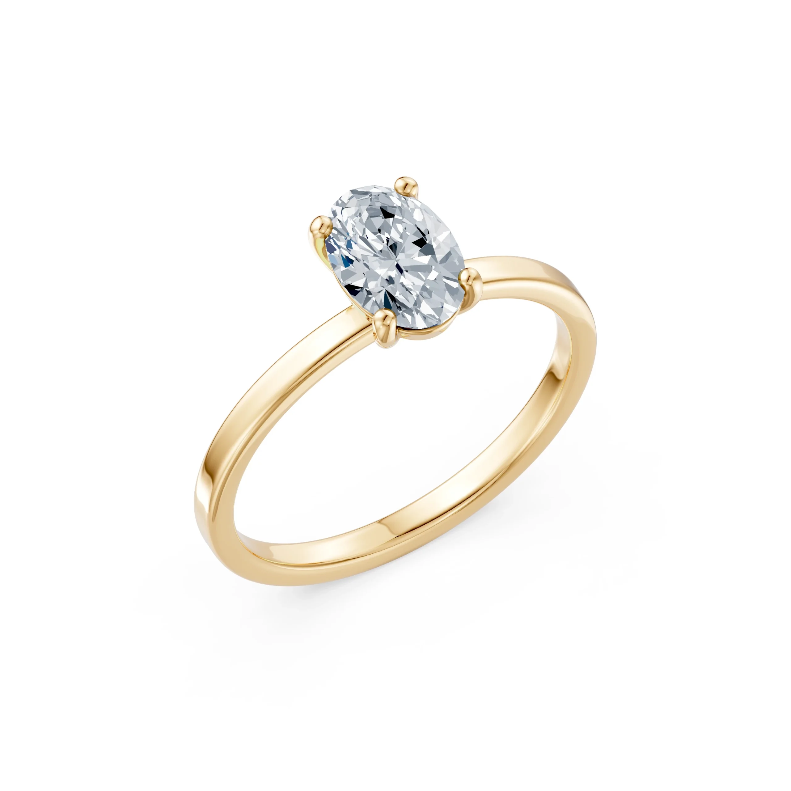 Elara 1.00 ct Oval Lab-Grown Diamond Solitaire Engagement Ring