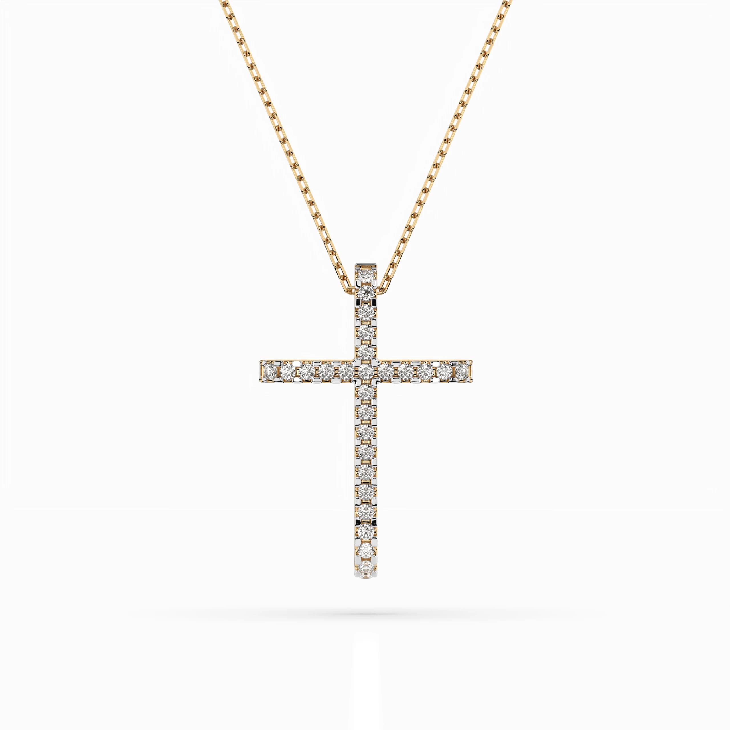 Elpis 0.14 ct tw Pavé Diamond Cross Necklace