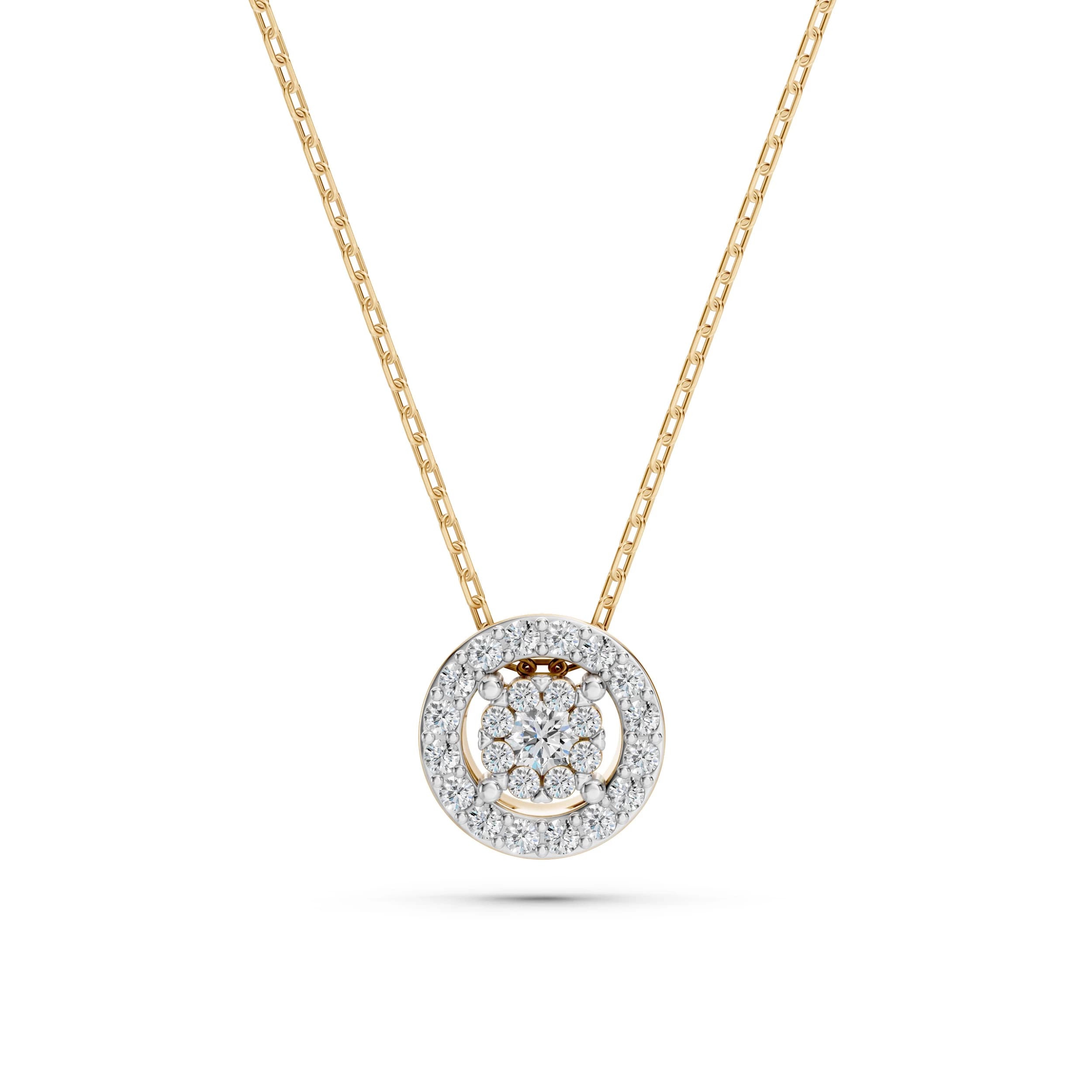 Helia 0.14 ct tw Diamond Halo Pendant Necklace