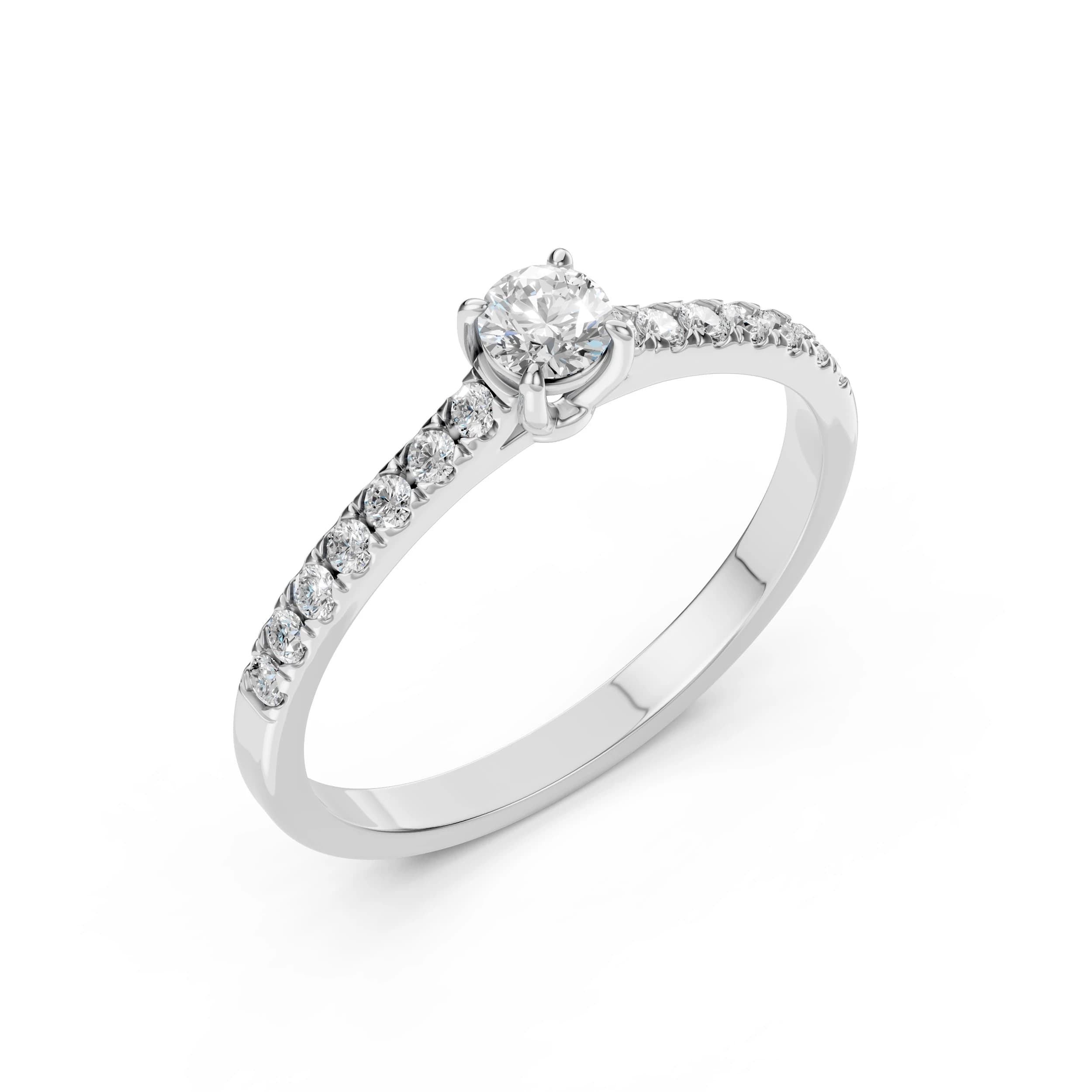 Irene 0.51 ct tw Diamond Engagement Ring with Pavé Band
