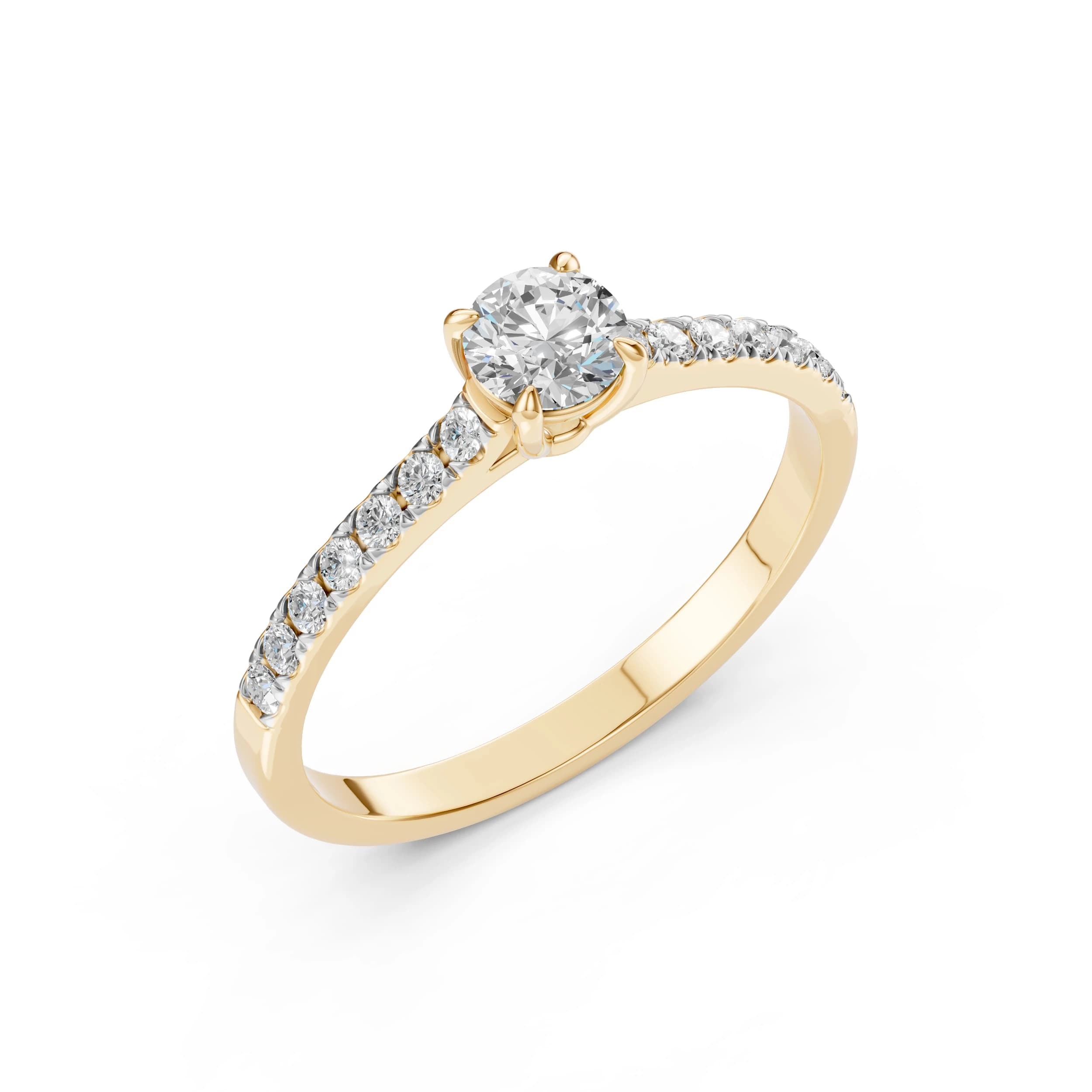 Irene 0.61 ct tw Diamond Engagement Ring with Pavé Band