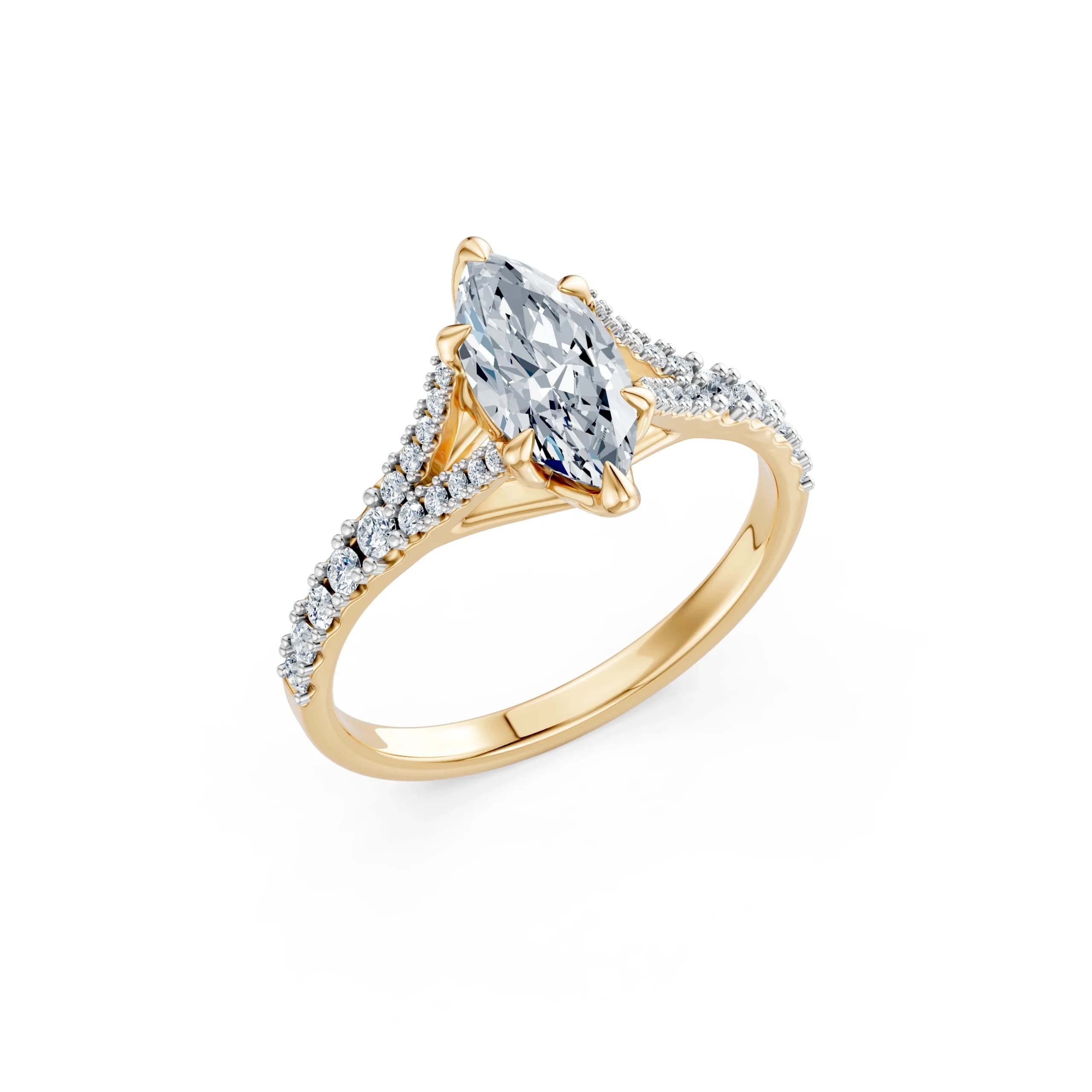 Kalypso 1.29 ct tw Marquise Lab-Grown Diamond Split-Shank Engagement Ring