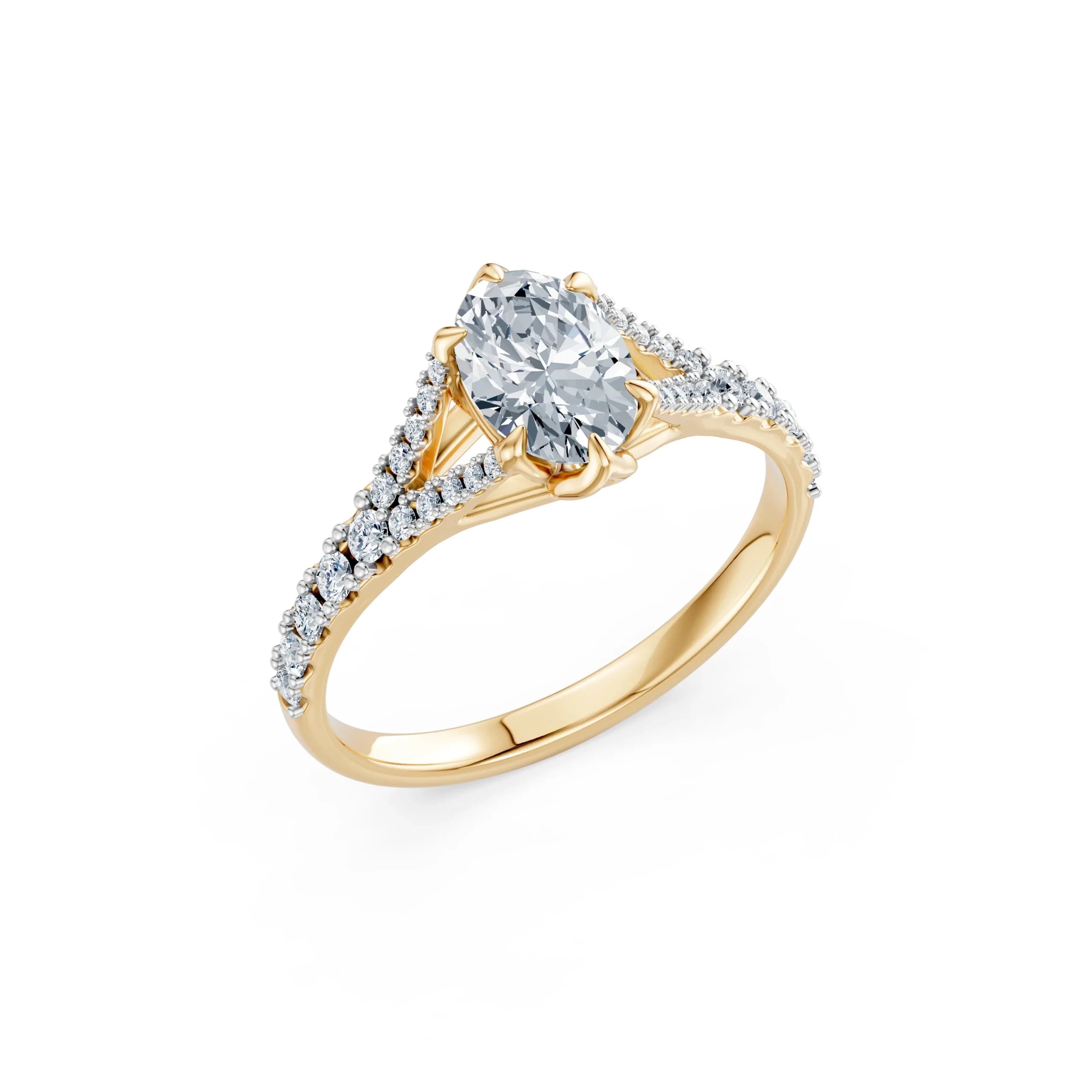 Kalypso 1.29 ct tw Oval Lab-Grown Diamond Split-Shank Engagement Ring