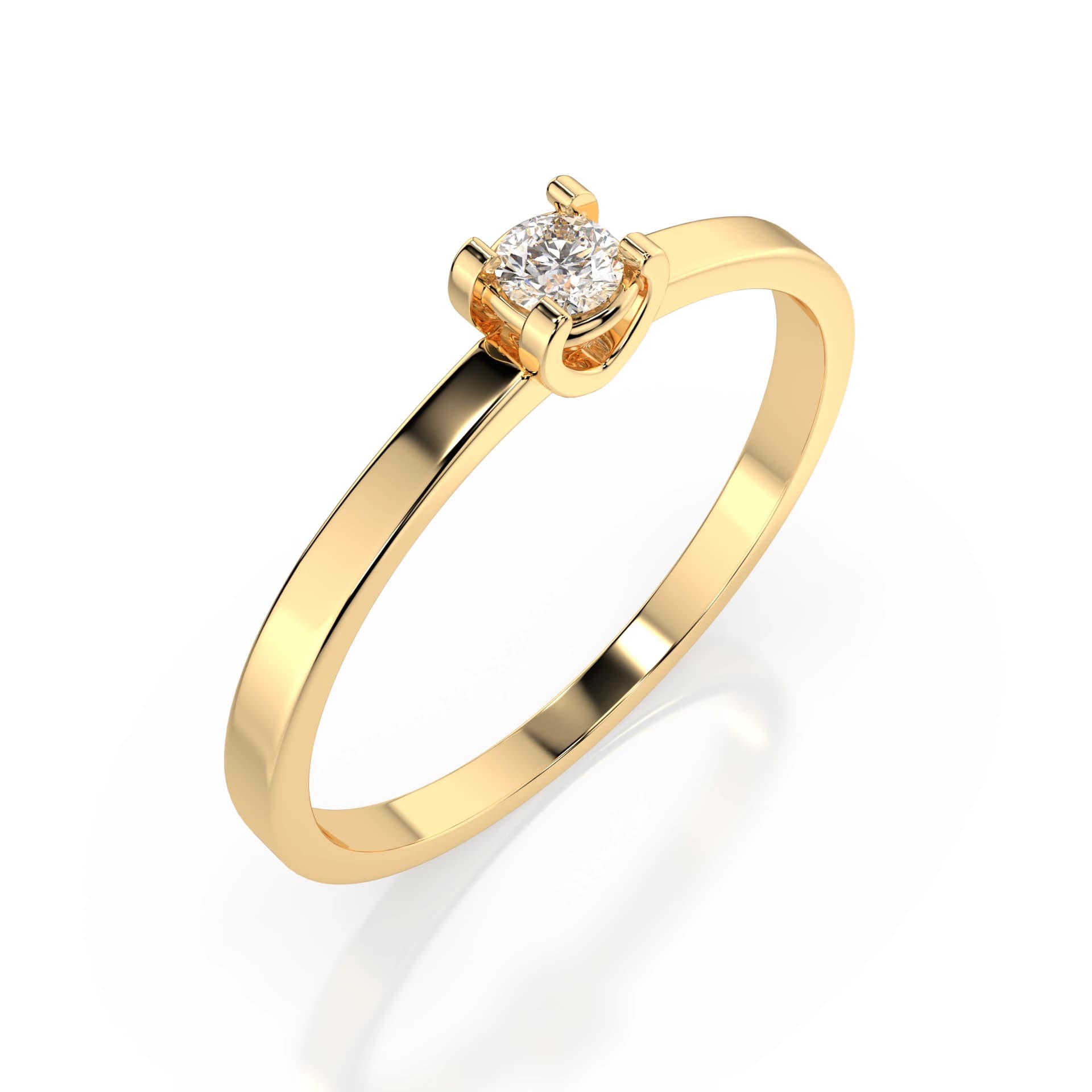 Kore 0.10 ct Square-Set Diamond Solitaire Ring