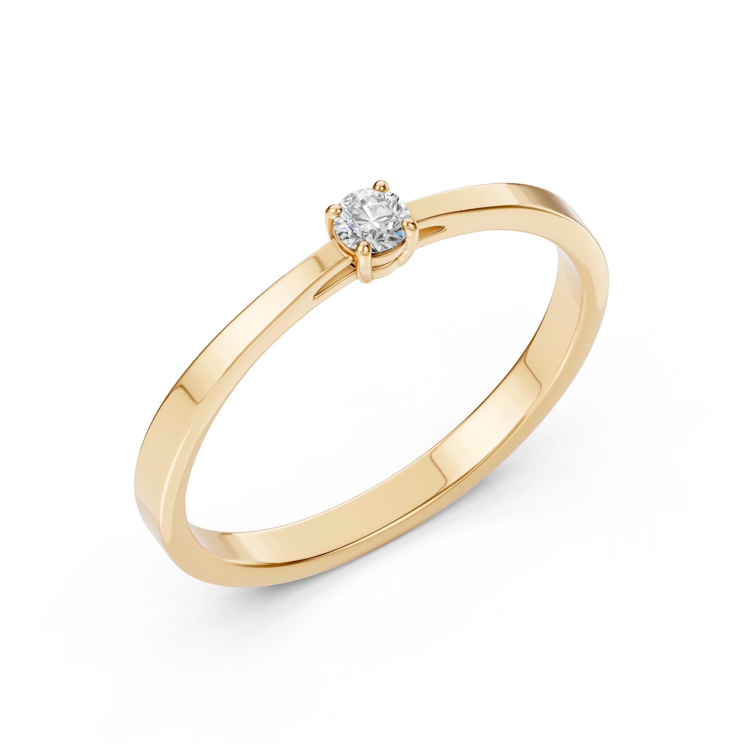 Kyra 0.10 ct Four-Prong Diamond Solitaire Engagement Ring