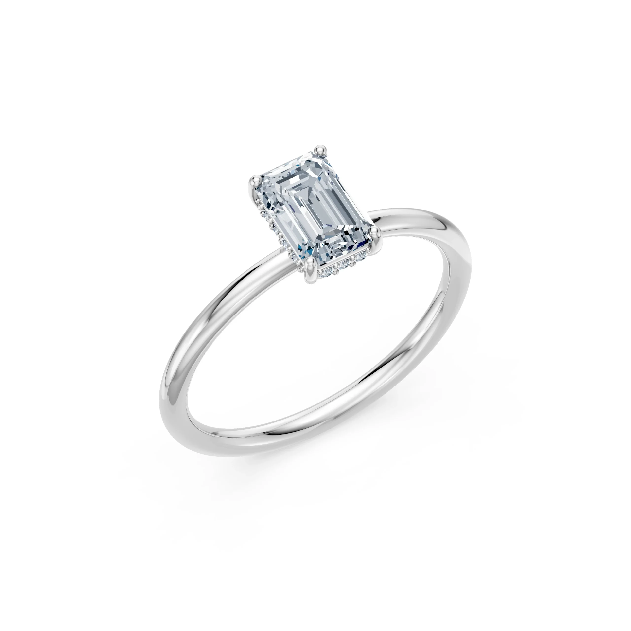 Lyra 1.06 ct tw Emerald Lab-Grown Diamond Engagement Ring