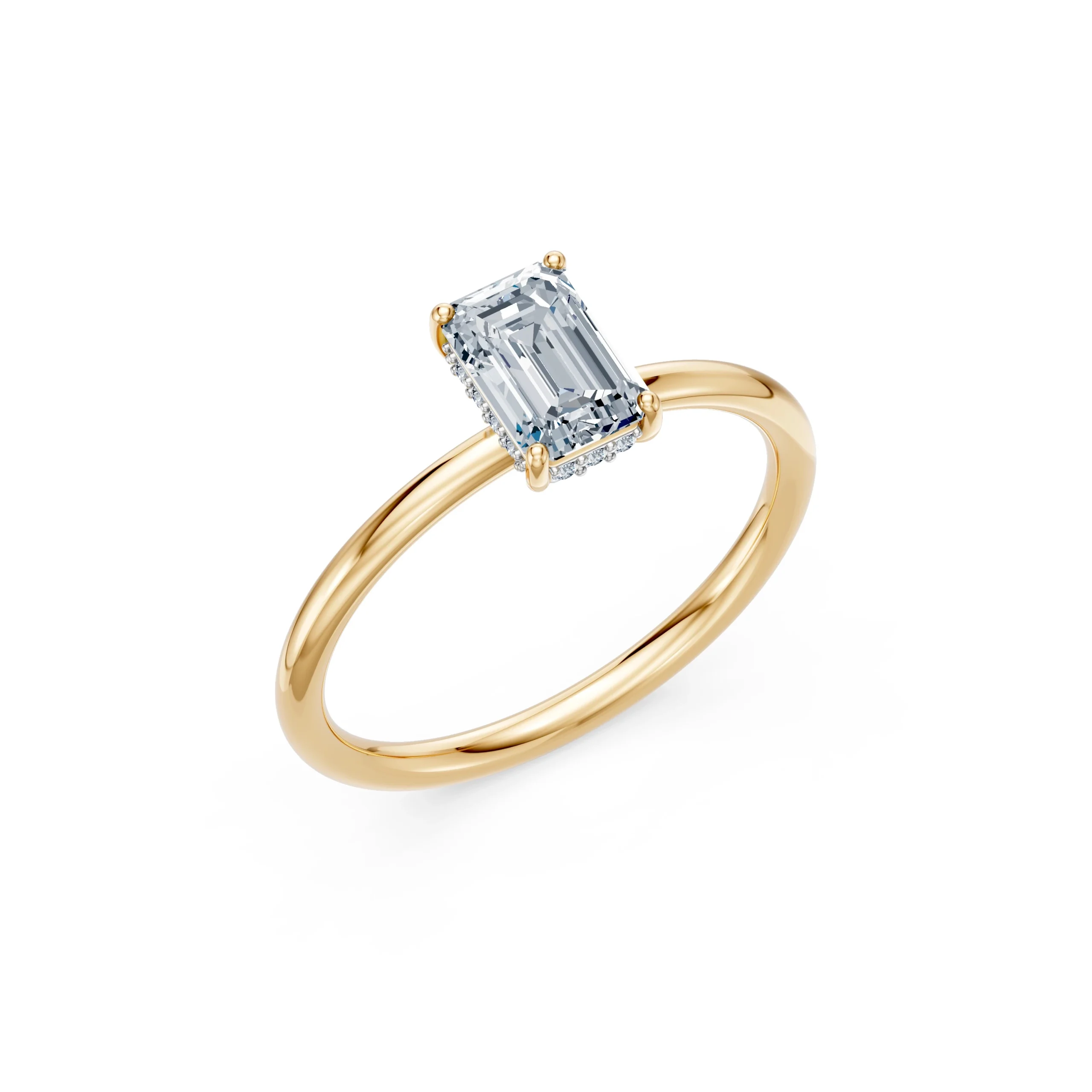 Lyra 1.06 ct tw Emerald Lab-Grown Diamond Engagement Ring