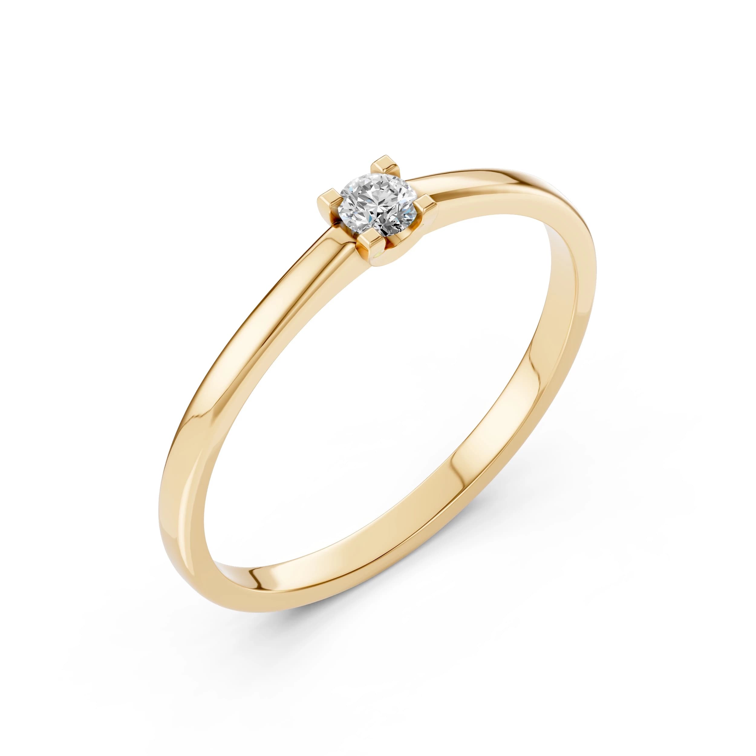 Melia 0.10 ct Low-Set Diamond Solitaire Ring
