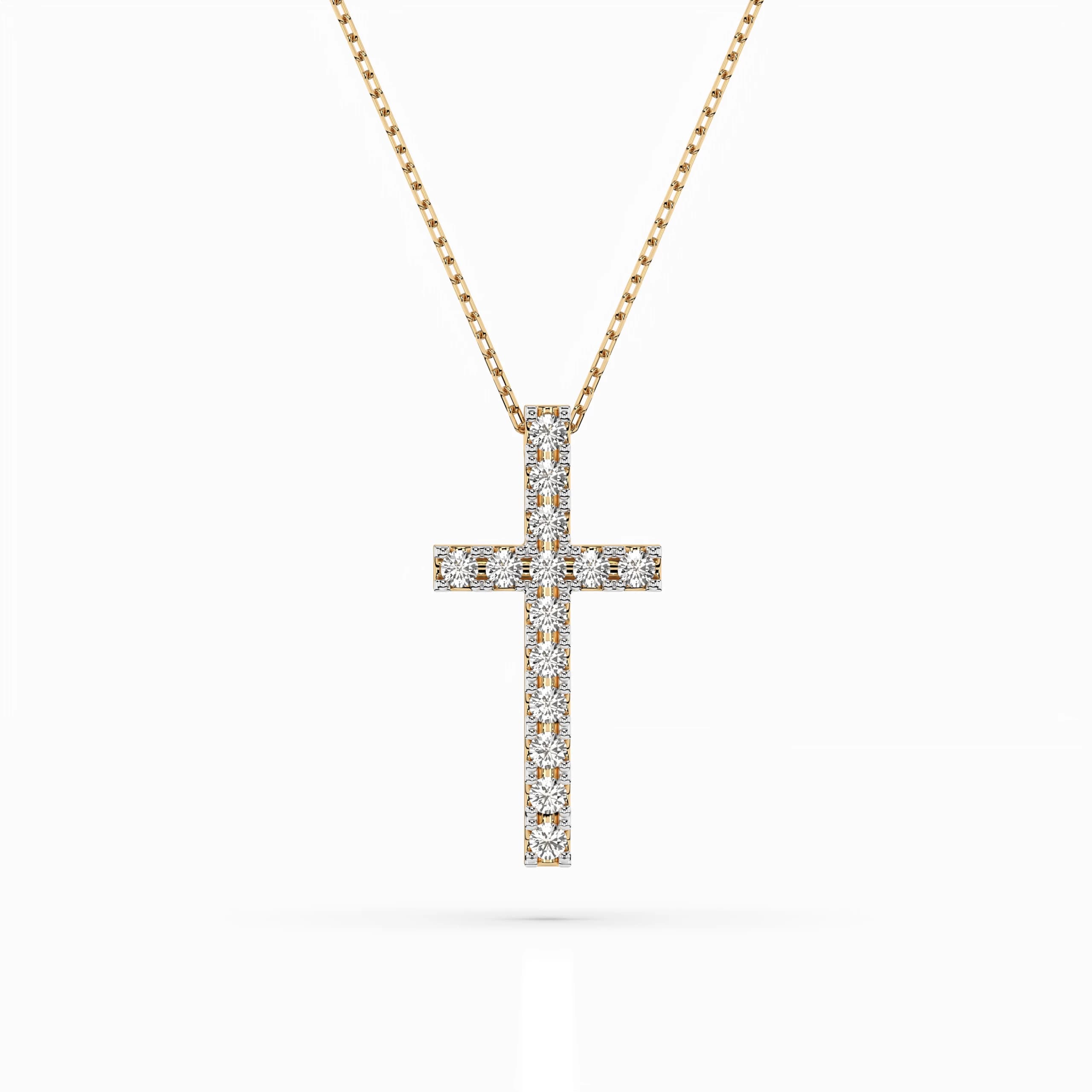 Pistis 0.20 ct tw Pavé Diamond Cross Necklace